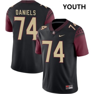 Youth Jonathan Daniels Black Florida State Seminoles #74 College Football Official Jerseys 490584-807
