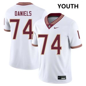 Youth Jonathan Daniels White Florida State Seminoles #74 College Football Limited Jersey 397092-361
