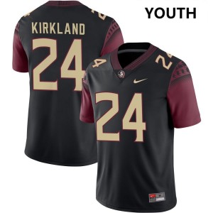 Youth K.J. Kirkland Black Florida State Seminoles #24 College Football Stitched Jersey 493486-763