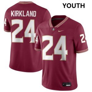 Youth K.J. Kirkland Garnet Florida State Seminoles #24 College Football 2025 Jerseys 385640-114