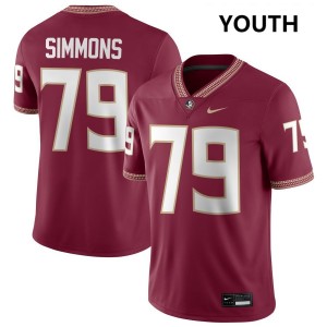 Youth Lucas Simmons Garnet Florida State Seminoles #79 College Football Player Jerseys 613622-592