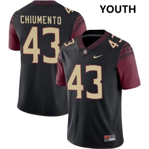 Youth Mac Chiumento Black Florida State Seminoles #43 College Football 2025-26 Jersey 677233-660