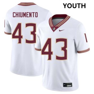 Youth Mac Chiumento White Florida State Seminoles #43 College Football High School Jersey 384841-965