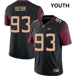 Youth Mandrell Desir Black Florida State Seminoles #93 College Football Official Jerseys 582522-228