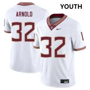 Youth Mason Arnold White Florida State Seminoles #32 College Football 2025-26 Jersey 763452-205