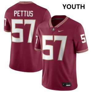 Youth Micah Pettus Garnet Florida State Seminoles #57 College Football Replica Jerseys 695635-393