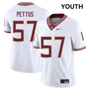 Youth Micah Pettus White Florida State Seminoles #57 College Football Alumni Jersey 209021-861