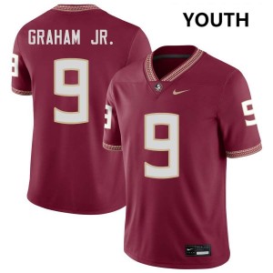 Youth Omar Graham Jr. Garnet Florida State Seminoles #9 College Football NCAA Jerseys 872376-634