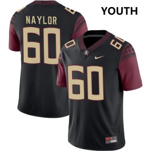 Youth Peyton Naylor Black Florida State Seminoles #60 College Football Game Jersey 304975-791