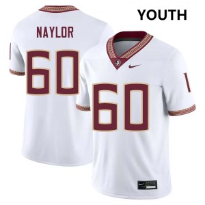 Youth Peyton Naylor White Florida State Seminoles #60 College Football Stitched Jerseys 537317-337