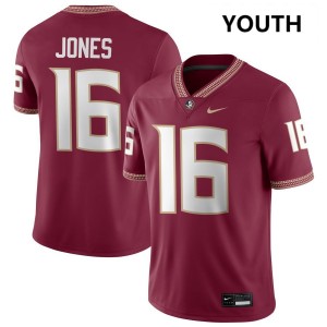 Youth Quindarrius Jones Garnet Florida State Seminoles #16 College Football Stitched Jerseys 732210-345