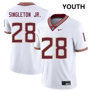 Youth Samuel Singleton Jr. White Florida State Seminoles #28 College Football NCAA Jersey 748799-927