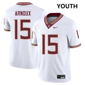 Youth Shamar Arnoux White Florida State Seminoles #15 College Football 2025 Jerseys 985234-224