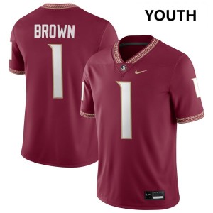 Youth Shyheim Brown Garnet Florida State Seminoles #1 College Football Replica Jerseys 149311-588
