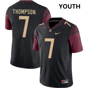 Youth Stefon Thompson Black Florida State Seminoles #7 College Football Game Jersey 699836-127